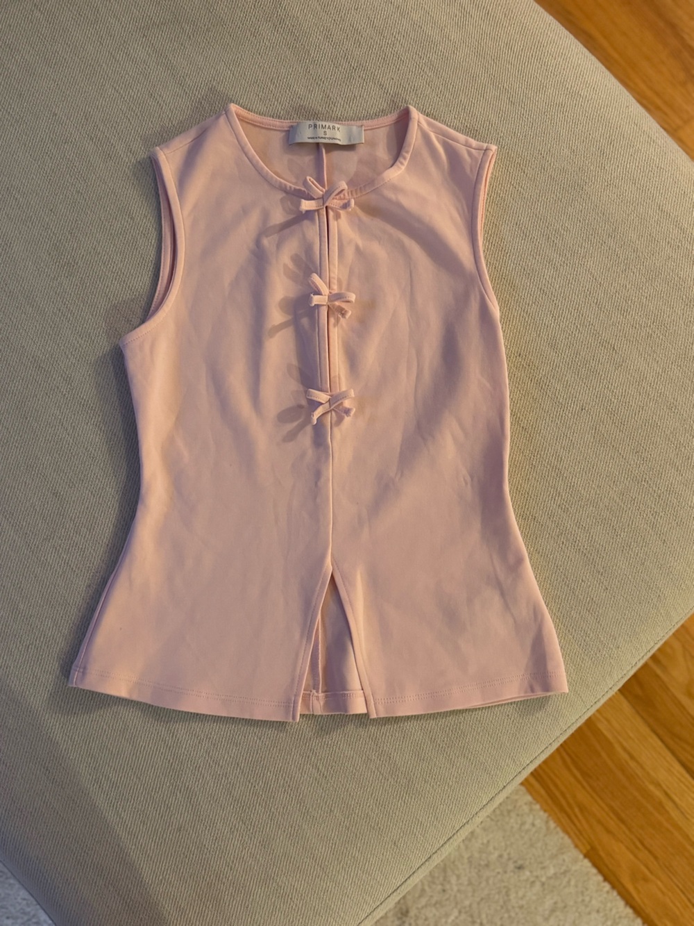 Primark Pale Pink Sleeveless Tie-Front Tank